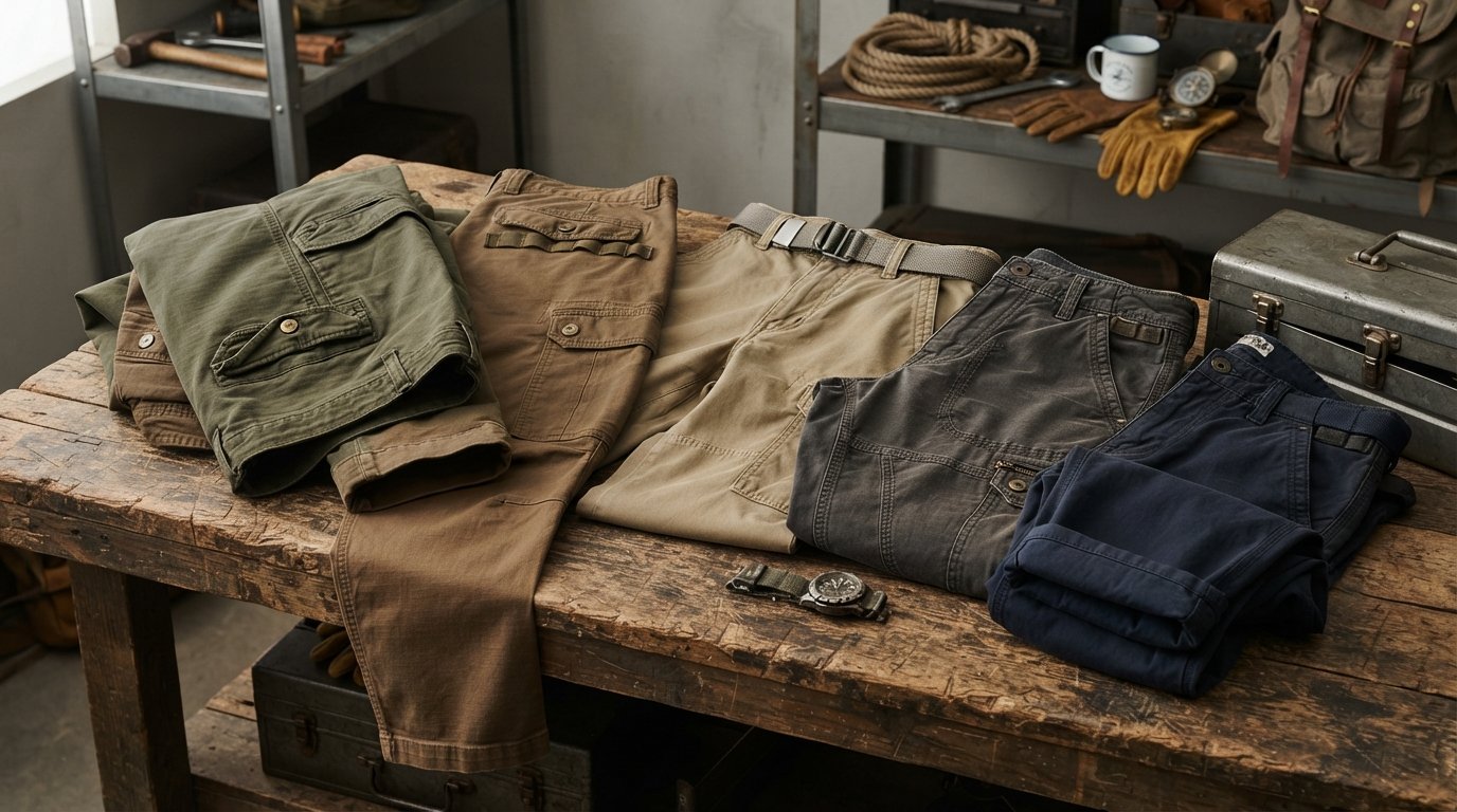 Classic wide-leg men's cargo pants