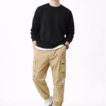 Beige harem men's cargo pants