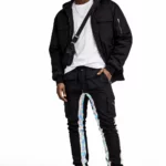 Men's cargo pants with reflective strips