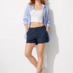 Navy blue mini cargo shorts