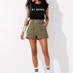 Chic cargo skirt shorts