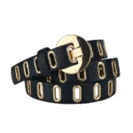 Gold leather belt