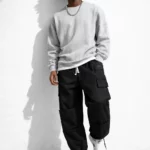 Men's black baggy cargo pants