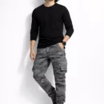 Men's Gray military cargo pants