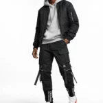 Cargo jogger pants with strapped pockets