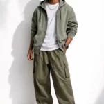 Khaki baggy cargo pants