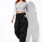 Black goth women's cargo pants
