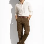 Classic straight-leg brown cargo pants