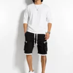 Men's white cargo shorts