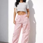 Women's plus-size wide-leg cargo pants