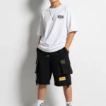 Black Sobiru kids cargo shorts