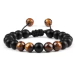Adjustable braided stone bracelet