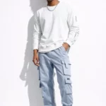 Blue streetwear cargo pants