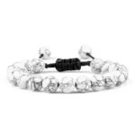 Adjustable braided stone bracelet