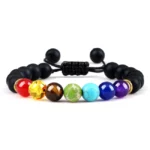 Adjustable braided stone bracelet