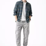 Light gray men's cargo pants