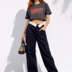 Women's navy blue cargo jeans