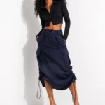 Long elastic cargo skirt