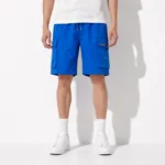Black cargo shorts details
