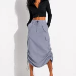 Long elastic cargo skirt