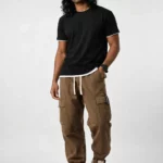 Men's khaki loose hip hop cargo pants