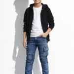 Blue skinny cargo jeans for boys
