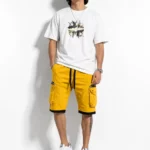 Men's white cargo shorts