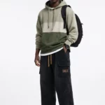 Wide elastic men's cargo jeans