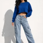 Women's wide cargo jeans