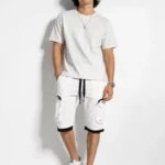 Men's white cargo shorts