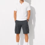 Casual men's black cargo shorts