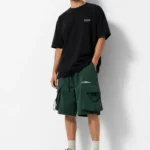 Green skater cargo shorts