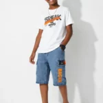 Denim kids cargo shorts